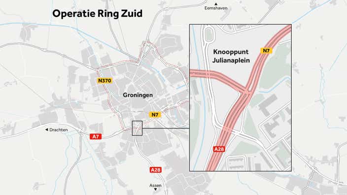 Kaart - Ringweg Groningen
